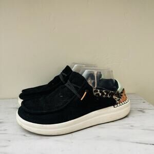 Hey Dude Wendy Rise Funk Black Women’s Slip On Loafers Size 8